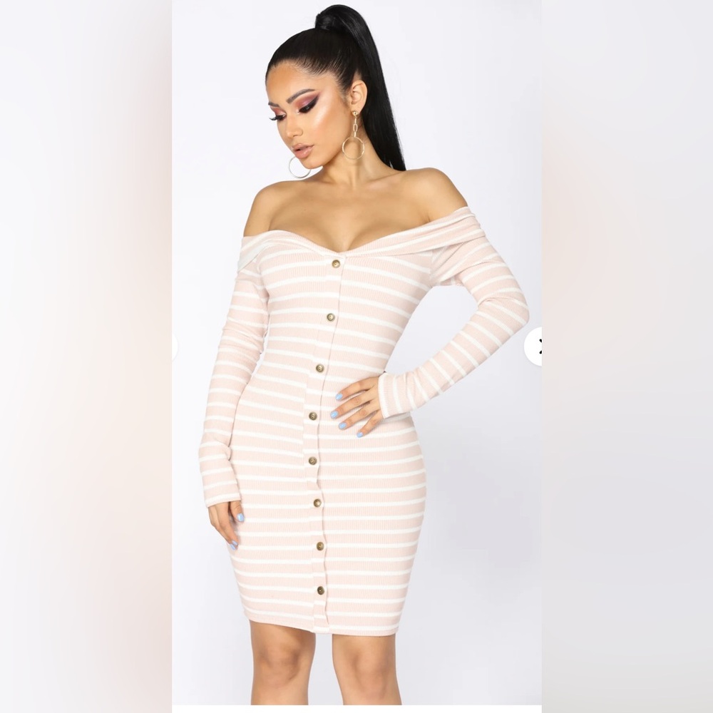Fashion Nova Pink Ruched Bodycon Midi Dress
